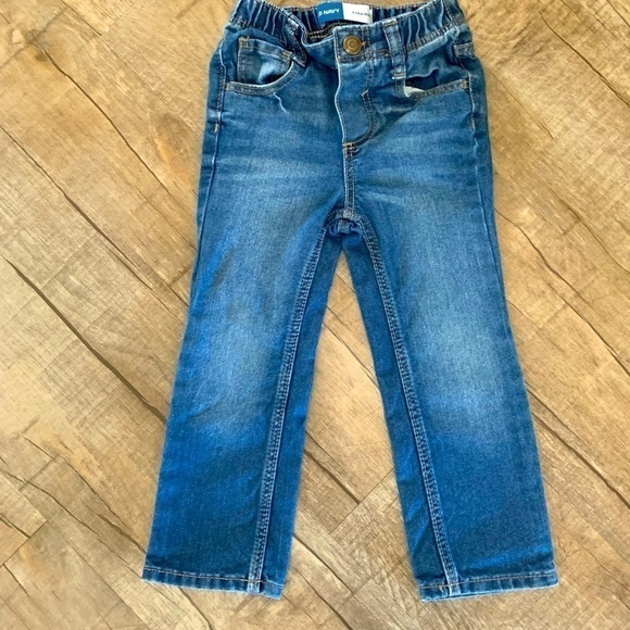 Toddler Old Navy Straight Blue Jeans with Elastic Waist - Picture 1 of 8